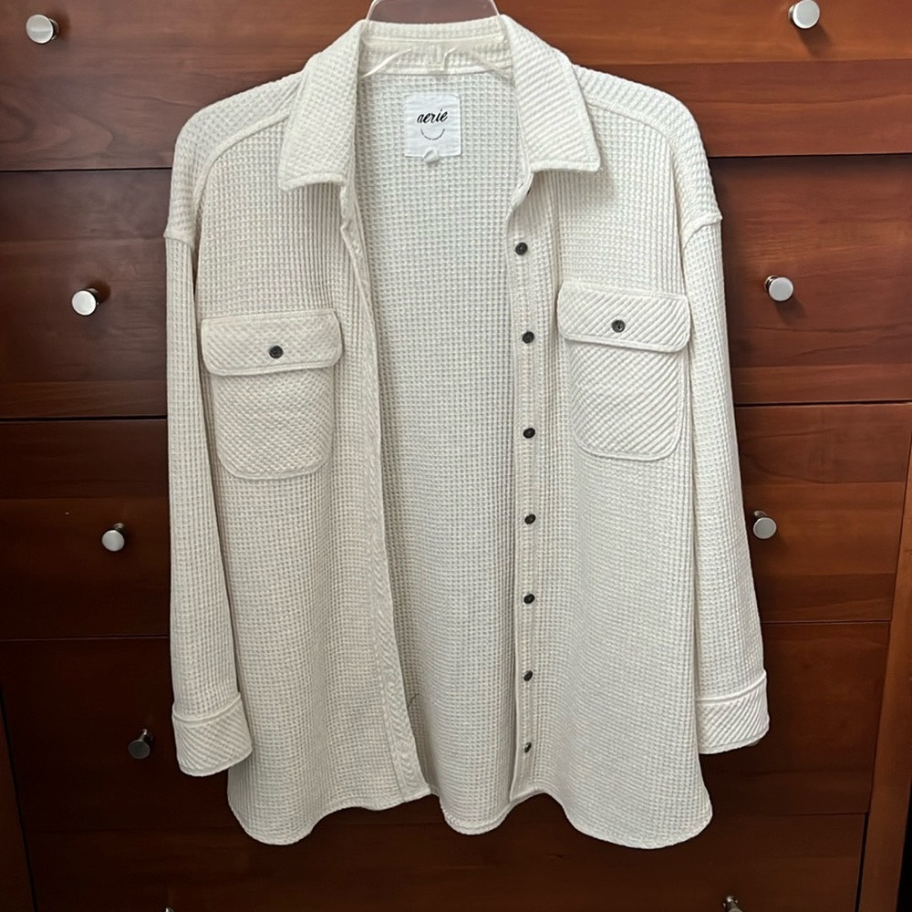 Aerie Lumberjane Waffle Shacket, XS (Oversized) NWOT!